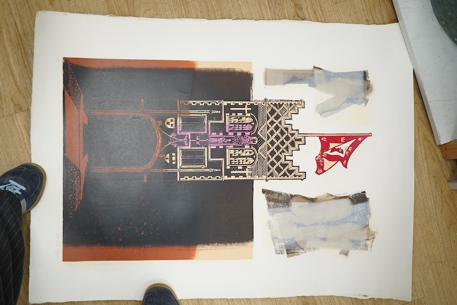 Walter Hoyle (1922-2000), artist proof colour lithograph, ‘Jesus College’, unframed